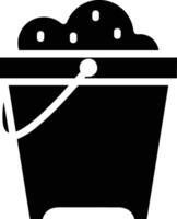 Bucket icon symbol vector image. Illustration of the bucket cleaning equipment washing outline design image. EPS 10