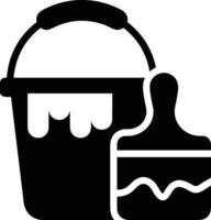 Bucket icon symbol vector image. Illustration of the bucket cleaning equipment washing outline design image. EPS 10