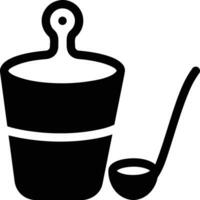 Bucket icon symbol vector image. Illustration of the bucket cleaning equipment washing outline design image. EPS 10