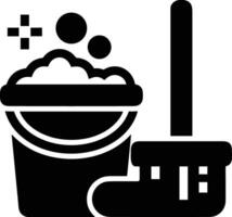 Bucket icon symbol vector image. Illustration of the bucket cleaning equipment washing outline design image. EPS 10