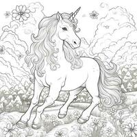 Unicorn Coloring Pages Cartoon Style photo