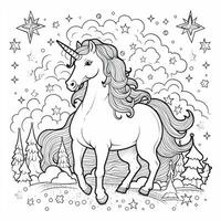 Unicorn Coloring Pages Cartoon Style photo