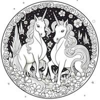 Unicorn Coloring Pages Cartoon Style photo