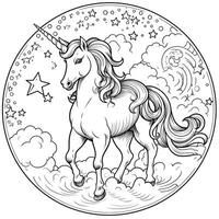 Unicorn Coloring Pages Cartoon Style photo