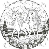 Unicorn Coloring Pages Cartoon Style photo