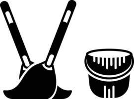 Bucket icon symbol vector image. Illustration of the bucket cleaning equipment washing outline design image. EPS 10