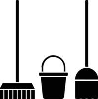 Bucket icon symbol vector image. Illustration of the bucket cleaning equipment washing outline design image. EPS 10