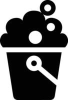 Bucket icon symbol vector image. Illustration of the bucket cleaning equipment washing outline design image. EPS 10