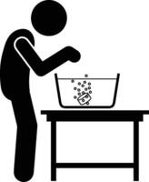 Bucket icon symbol vector image. Illustration of the bucket cleaning equipment washing outline design image. EPS 10