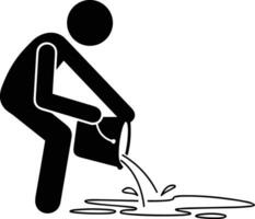 Bucket icon symbol vector image. Illustration of the bucket cleaning equipment washing outline design image. EPS 10