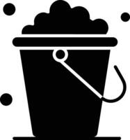 Bucket icon symbol vector image. Illustration of the bucket cleaning equipment washing outline design image. EPS 10