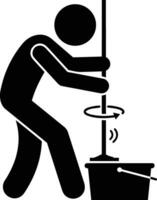 Bucket icon symbol vector image. Illustration of the bucket cleaning equipment washing outline design image. EPS 10