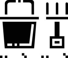 Bucket icon symbol vector image. Illustration of the bucket cleaning equipment washing outline design image. EPS 10