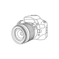 Hand drawn Kids drawing Cartoon Vector illustration dslr camera Isolated on White Background