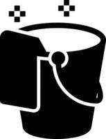 Bucket icon symbol vector image. Illustration of the bucket cleaning equipment washing outline design image. EPS 10