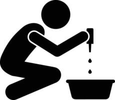 Bucket icon symbol vector image. Illustration of the bucket cleaning equipment washing outline design image. EPS 10