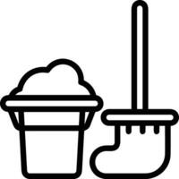 Bucket icon symbol vector image. Illustration of the bucket cleaning equipment washing outline design image. EPS 10