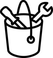 Bucket icon symbol vector image. Illustration of the bucket cleaning equipment washing outline design image. EPS 10