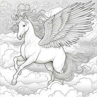 Nouveau Arte Pegaso colorante paginas foto