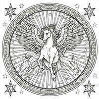 Nouveau Art Pegasus Coloring Pages photo