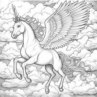 Nouveau Art Pegasus Coloring Pages photo