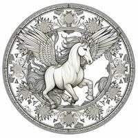 Nouveau Art Pegasus Coloring Pages photo