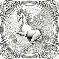 Nouveau Art Pegasus Coloring Pages photo