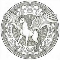 Nouveau Art Pegasus Coloring Pages photo