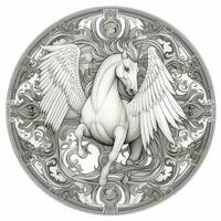 Nouveau Art Pegasus Coloring Pages photo