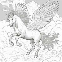 Nouveau Art Pegasus Coloring Pages photo