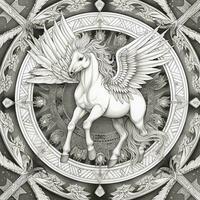 Nouveau Art Pegasus Coloring Pages photo