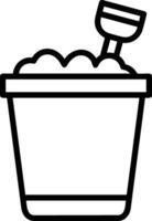 Bucket icon symbol vector image. Illustration of the bucket cleaning equipment washing outline design image. EPS 10