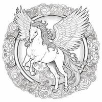 Nouveau Art Pegasus Coloring Pages photo