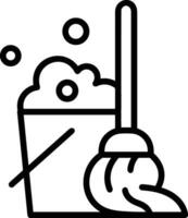 Bucket icon symbol vector image. Illustration of the bucket cleaning equipment washing outline design image. EPS 10