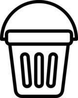 Bucket icon symbol vector image. Illustration of the bucket cleaning equipment washing outline design image. EPS 10