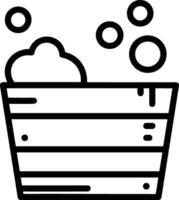 Bucket icon symbol vector image. Illustration of the bucket cleaning equipment washing outline design image. EPS 10