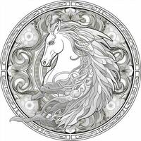 Nouveau Art Pegasus Coloring Pages photo