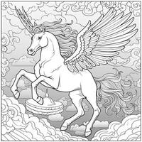 Nouveau Art Pegasus Coloring Pages photo