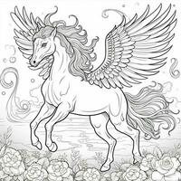 Nouveau Art Pegasus Coloring Pages photo