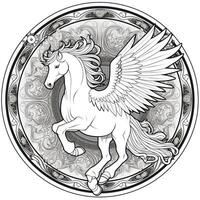 Nouveau Art Pegasus Coloring Pages photo