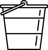 Bucket icon symbol vector image. Illustration of the bucket cleaning equipment washing outline design image. EPS 10