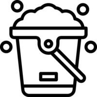 Bucket icon symbol vector image. Illustration of the bucket cleaning equipment washing outline design image. EPS 10