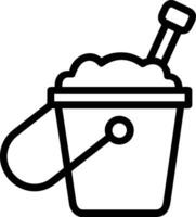 Bucket icon symbol vector image. Illustration of the bucket cleaning equipment washing outline design image. EPS 10