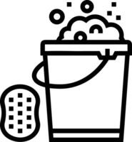 Bucket icon symbol vector image. Illustration of the bucket cleaning equipment washing outline design image. EPS 10