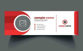 Corporate Modern Email Signature Design template. business e signature vector design free Vector