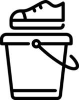 Bucket icon symbol vector image. Illustration of the bucket cleaning equipment washing outline design image. EPS 10