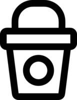 Bucket icon symbol vector image. Illustration of the bucket cleaning equipment washing outline design image. EPS 10