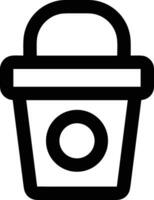 Bucket icon symbol vector image. Illustration of the bucket cleaning equipment washing outline design image. EPS 10