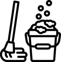 Bucket icon symbol vector image. Illustration of the bucket cleaning equipment washing outline design image. EPS 10