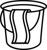 Bucket icon symbol vector image. Illustration of the bucket cleaning equipment washing outline design image. EPS 10